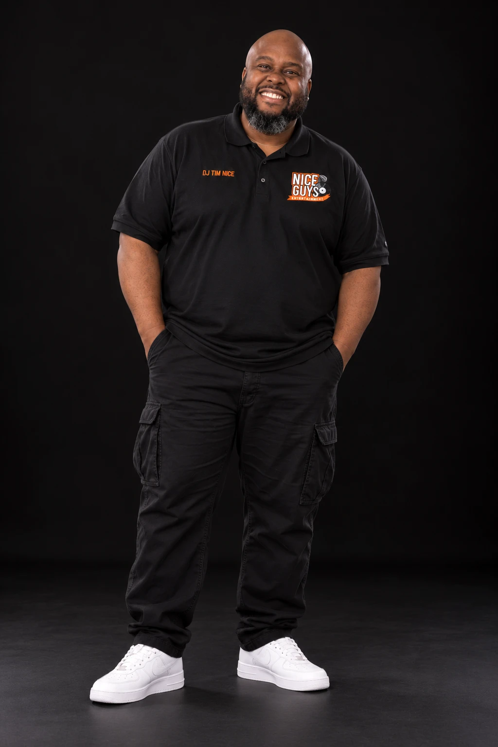 DJ Tim Nice, founder of the Baltimore Blend Battle, in a Nice Guys Entertainment polo shirt.